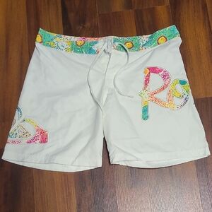 Roxy White Shorts with Multicolor Accents